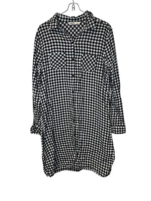 Old Navy Women's Dress Gingham Check Front Button Roll Tab Sleeves Cotton Medium - Image 1 of 4