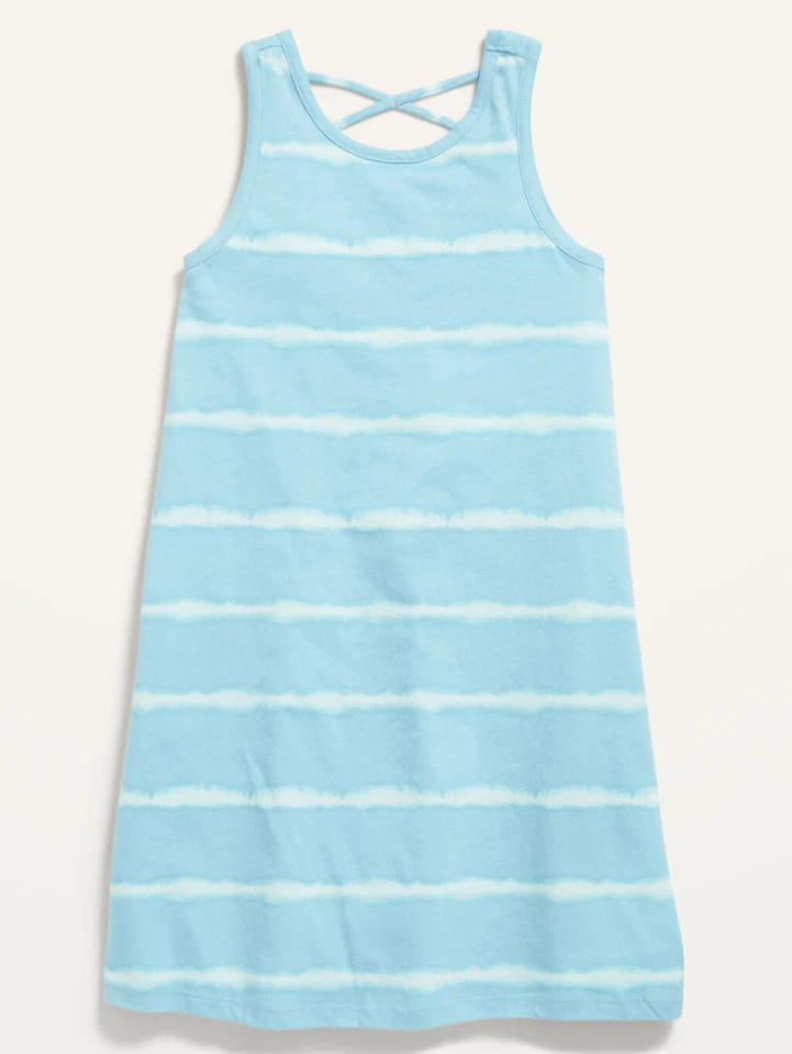 Old Navy Girls Cherry Birch Tie-Dye Cozy Plush-Knit Tiered Dress Size XS - Image 1 of 1