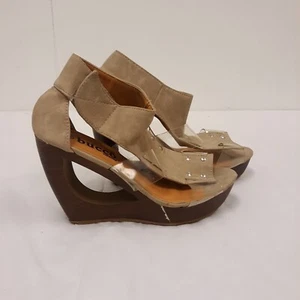 Bucco Women Sz 5 1/2 Brown Platform Leather Shoes - Picture 1 of 8