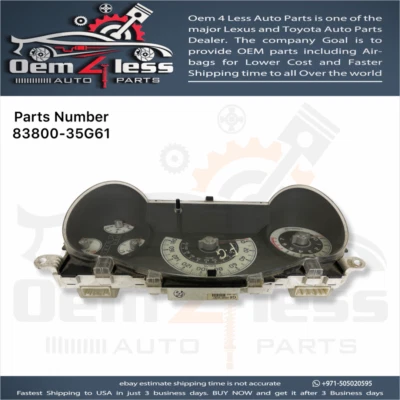 Velocímetro de cuadro de instrumentos Toyota FJ Cruiser 2007 2008 2009 OEM 83800-35G61 Foto 1 de 4