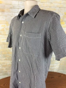 Camicia uomo Eddie Bauer grigio pasquale stropicciata con bottoni manica corta Med A25 - Foto 1 di 11