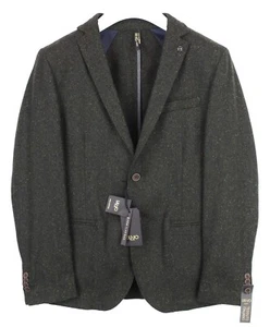 LIU JO Blazer Men's (EU) 52 Single Breasted Wool Blend Herringbone Half Lined - Picture 1 of 9