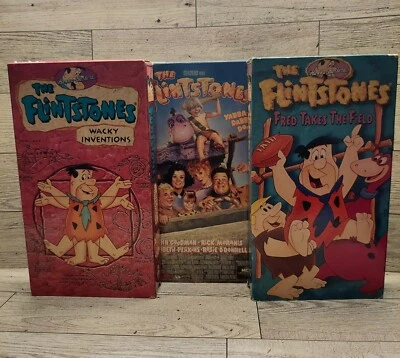 The Flintstones movie Fred Takes the Field Wacky Inventions VHS tapes rare - Image 1 of 4