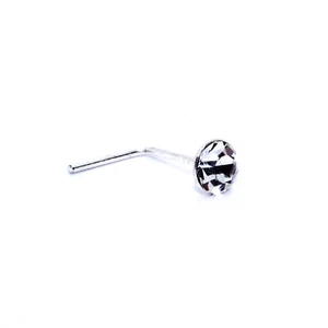 3 mm crystal nose stud in sterling silver - Picture 1 of 2