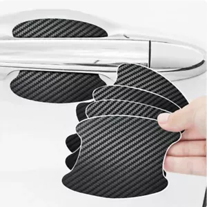 4PCS Carbon Fiber Car Door Handle Protector Film Anti Scratch Stickers Decal - Foto 1 di 15