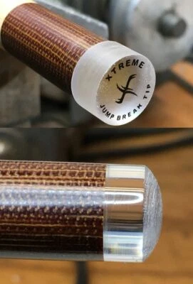 CUECOMPONENTS TWO (2) Xtreme Clear Break Jump™ Cue Tip - Bullet Resistant Tips - WHY PAY MORE!
