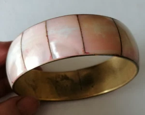 Indischer Armreif mit Perlmutt Messing - Bild 1 von 10