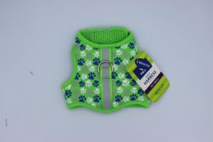Top Paw - Dog Vest Harness - XX Small - 10-12 IN - Green Paw Print Design