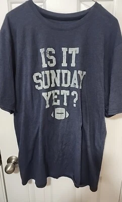 Men's BCG "Is It Sunday Yet?" Football Graphic T-Shirt Short Sleeve Blue Size XL - Image 1 of 4
