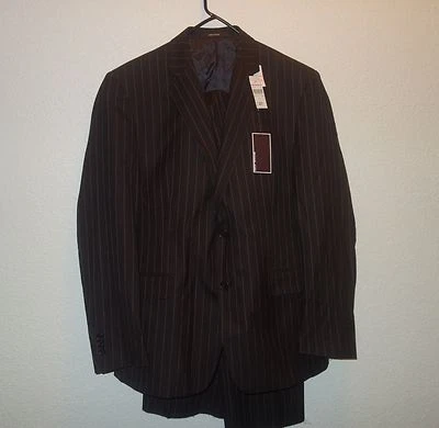MICHAEL KORS MENS BROWN 100% WOOL 2PC DOUBLE VENTED SUIT SZ 40R WAIST 34 $995 - Image 1 of 4