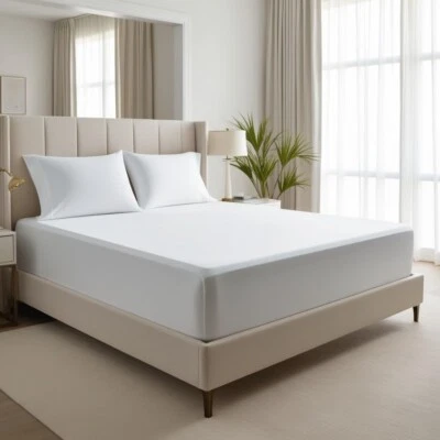 30CM Extra Deep Fitted Sheet 100% Egyptian Cotton 600TC Double King Bed Sheets - Image 1 of 4