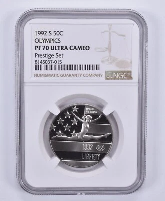 1992-S Olympic Gymnastics Commemorative Half Dollar Prestige Set PF70 NGC - Image 1 of 4