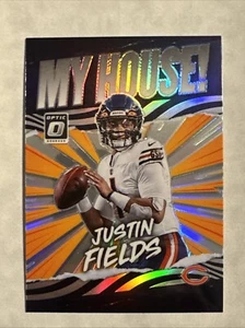 2021 Donruss Optic Justin Fields My House! Silver Prizm Rookie Bears MH-4 SP - Picture 1 of 3