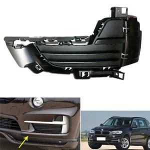 1 Pcs Left Bumper Grille Black Plastic For BMW X5 Textured Closed Grid 2014-2017 - Picture 1 of 4