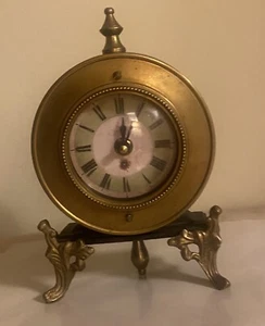 Used-Timeworks Inc Berkeley CA 23 Place Dauphine Heavy Desktop Brass Metal Clock - Picture 1 of 3