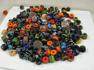 2 Pounds Sliced Multicolor India Handmade Millefiori Glass Beads Bulk (MNP-10) ⭐ - Picture 1 of 13