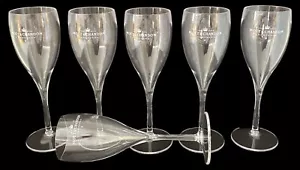 Moet & Chandon Clear Acrylic Champagne Glasses Flutes-Set of Six (6) USA SHIPPER - Picture 1 of 4