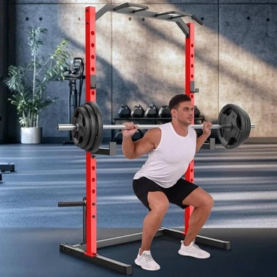 Силовая стойка регулируемая силовая клетка стойка для приседаний с выдвижной штангой клетка для поднятия тяжестей - Изображение 1 из 4
