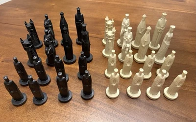 "Juego de ajedrez vintage 1962 Peter Ganine Conqueror piezas de ajedrez ponderadas 4,75"" K" Foto 1 de 4