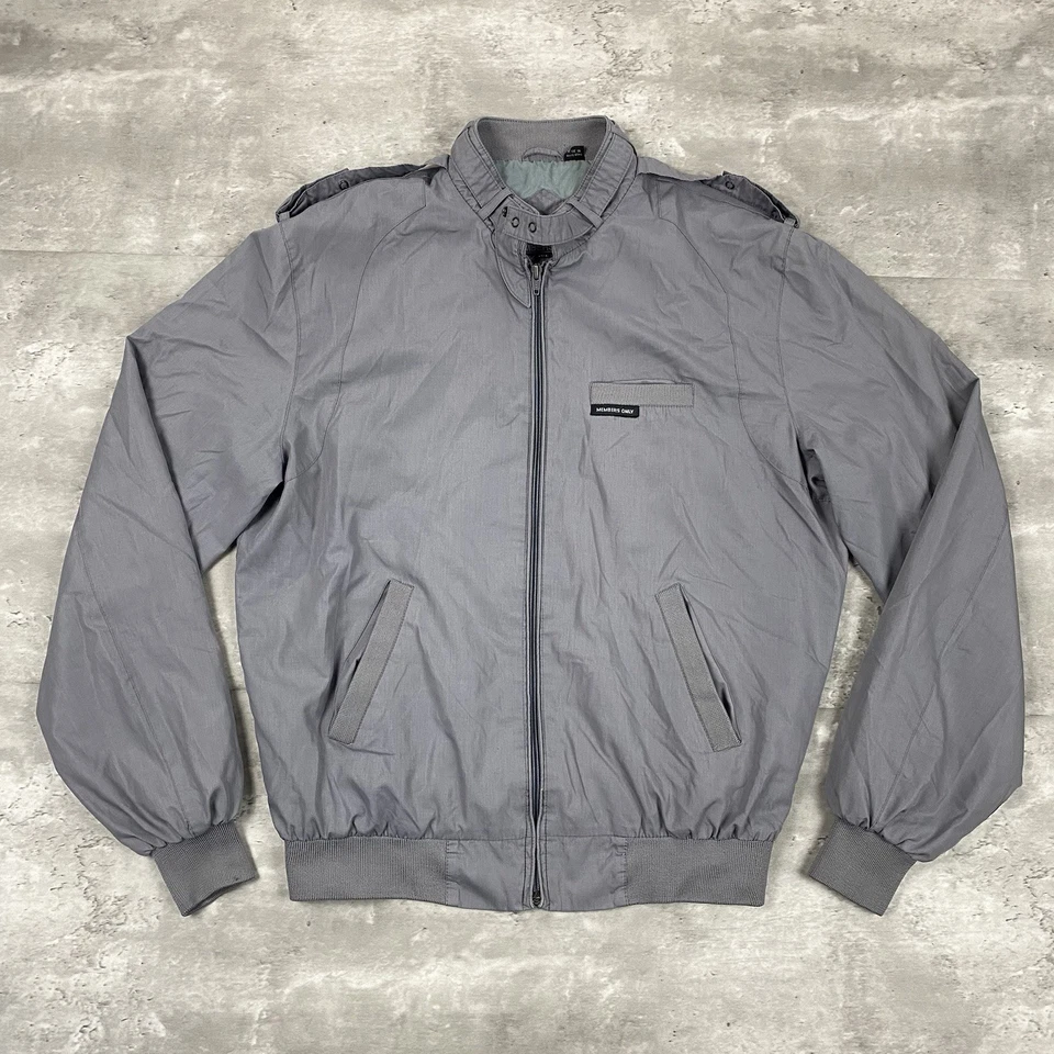 Chaqueta cortavientos vintage SOLO MIEMBROS 40 L 80 claro café racer bomber gris Foto 1 de 4