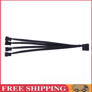 4Pin IDE Molex zu 4-Port 3Pin/4Pin-Kühlventilator Black Sleeved Splitter-Netzkab - Afbeelding 1 van 11
