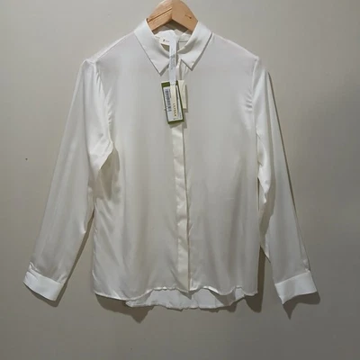 Camisa Lilysilk Mujer Pequeña Natural Blanca 22MM Seda Tapeta Oculta Blusa Nueva con Etiquetas Foto 1 de 4