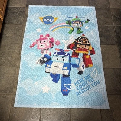 ROBOCAR POLI Cama Niño Pequeño Edredón Manta Edredón Azul 38" x 55" Foto 1 de 4
