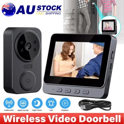 4.3" Screen Wireless Video Doorbell Intercom with Security Camera and Door Bell - image 1 of 4