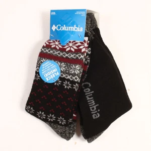 Columbia Para Hombre 2 PARES Calcetines Forrados de Vellón Negro Zapato Talla 6-12 - Imagen 1 de 2