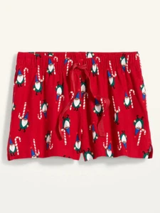 Nuevo con etiquetas Antiguo Pijama Boxer de Franela Azul Marino Pantalones Cortos para Dormir Elfo Gnomo Bastón de Caramelo Mujeres M XL - Imagen 1 de 5