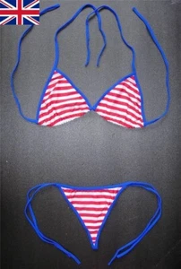 Sexy Red White & Blue G-STRING BIKINI Swimming Costume Thong Beach Wear Swimsuit - Picture 1 of 4
