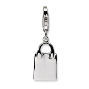 Sterling Silver 3D small Purse Charm with Lobster clasp - Picture 1 of 2