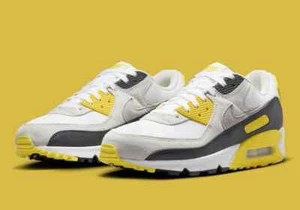Nike Air Max 90 Men's Shoes White Lightning Yellow DM0029 111 - Picture 1 of 8
