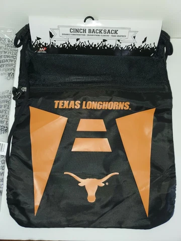 TEXAS LONGHORNS INCLINE BACKSACK BACKPACKS-20"H x 15"W-BRAIDED DRAWCORD Cover