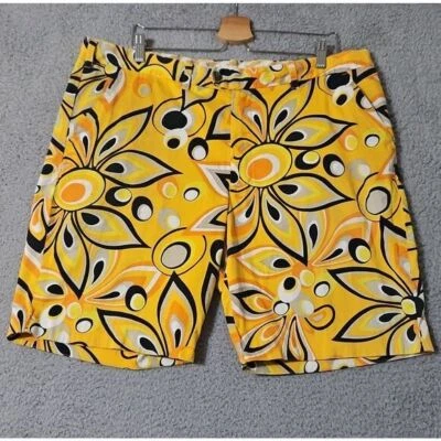 Pantalones Cortos de Golf Loudmouth Para Hombres 40 Amarillo Chino Estampado Floral *Manchas* Foto 1 de 4