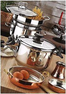 Stainless Steel Pasta / Spaghetti Pot Stockpot Strainer With Induction Base