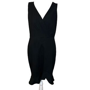 Sage Womens Dress size 6 black zip back ruffle bottom fitted
