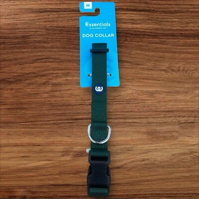 Essentials By Blueberry Collar para Mascotas Perro Medio Ajustable 3/4”W Nailon Verde Nuevo Foto 1 de 4