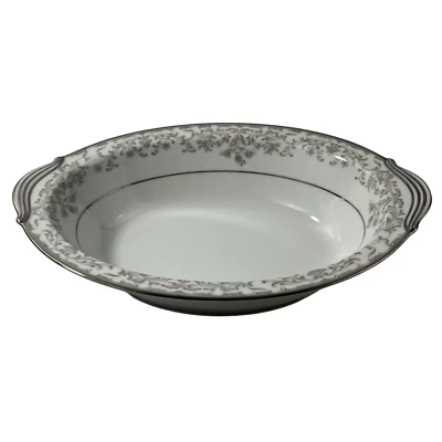 Cuenco para servir verduras ovalado Noritake Raleigh 5816 verde floral platino Japón Foto 1 de 4