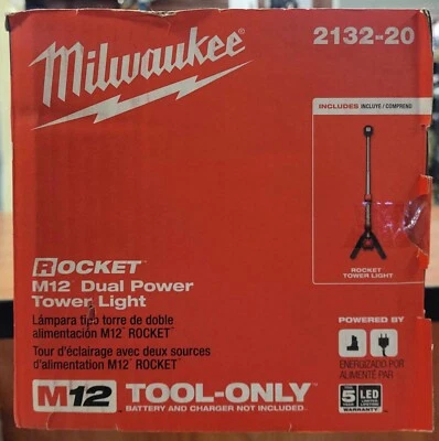 MILWAUKEE 2132-20 M12 Cordless 1400 Lumen ROCKET LED Light (Tool-Only) NEW! - Image 1 of 4