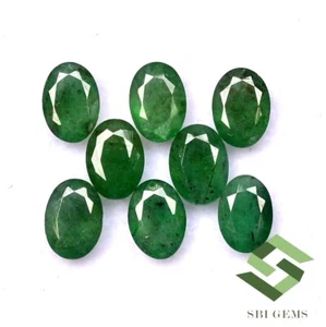 5.97 CTS Natural Emerald Oval Cut 7x5 mm Lot 08 Pcs Calibrated Loose Gemstones - Picture 1 of 5