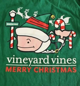 New Vineyard Vines Kids Merry Christmas Long Sleeve Whale Logo Shirt M 10-13 - Picture 1 of 6