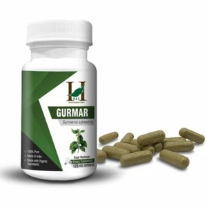 H&C Gymnema Sylvestre ( Gurmar, Gudmar ) Capsules, Pack of 120 Veg Capsule - Picture 1 of 4