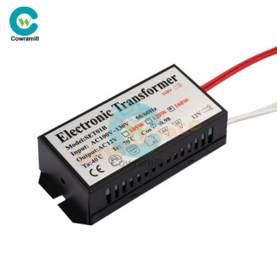 60/120/160W AC110V/220V To AC12V Halogen Lamp Light Electronic Transformer DIY - Image 1 of 4