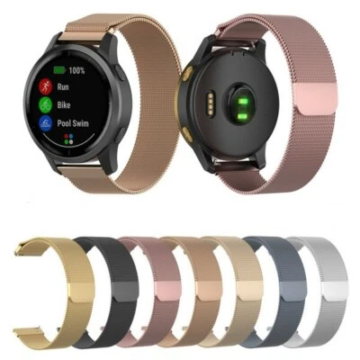 For Garmin VivoActive 4 Replacement Metal Milanese Wristband Loop Strap 22mm