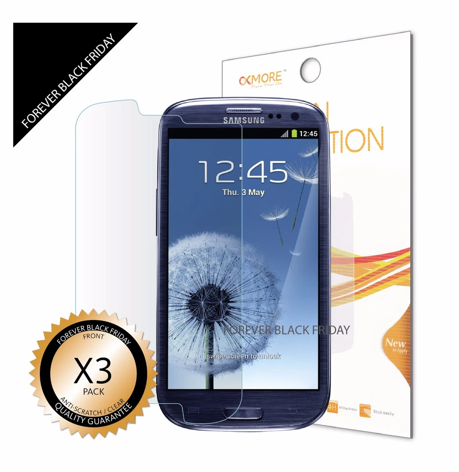 [6 Piezas] Protector de Pantalla Transparente Antiarañazos Samsung Galaxy SIII S3 HD Foto 1 de 1