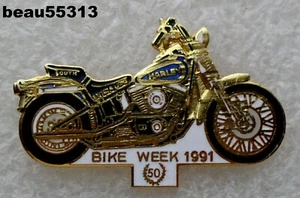 ⭐"VINTAGE" 1991 50th DAYTONA FLORIDA HARLEY BIKE WEEK CHALECO CHAQUETA PIN - Imagen 1 de 1