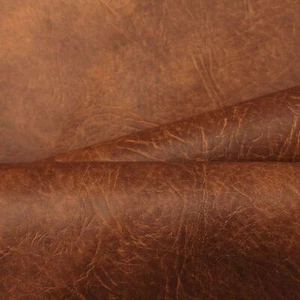 Luxury Faux Leather Heavy Grain Fire Retardant Upholstery Chestnut Brown - Picture 1 of 1