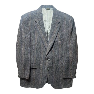 Blazer Abrigo Deportivo Stafford X Harris Tweed Rayas 44R Lana Espiga Foto 1 de 3