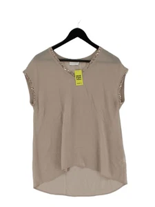 The White Company Damen Top UK 8 hellbraun 100 % Seide ärmellos V-Ausschnitt Basic - Bild 1 von 5